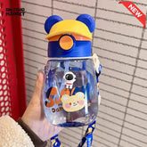 CHILDREN STRAW WATER BOTTLE  550ML – PORTABLE PLASTIC CUP FOR SCHOOL